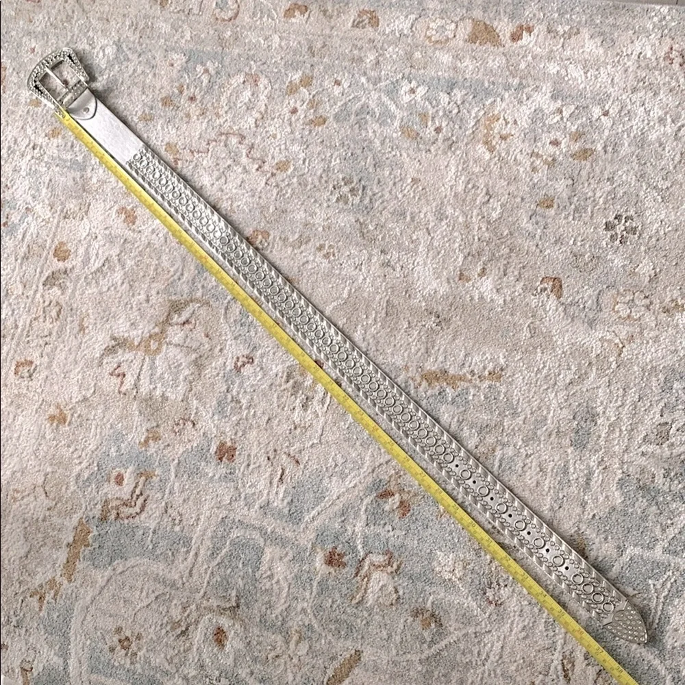 Silver Rhinestone Studded Women's Belt